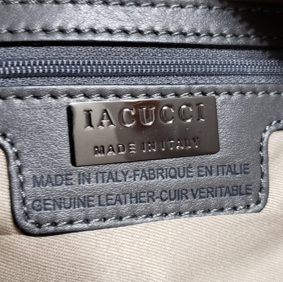 Lacucci grey Italian leather satchel bag - Picture 6 of 8